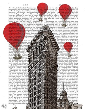 Framed Flat Iron Building and Red Hot Air Balloons Print