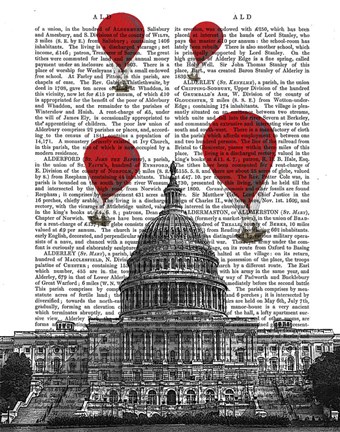 Framed US Capitol Building and Red Hot Air Balloons Print
