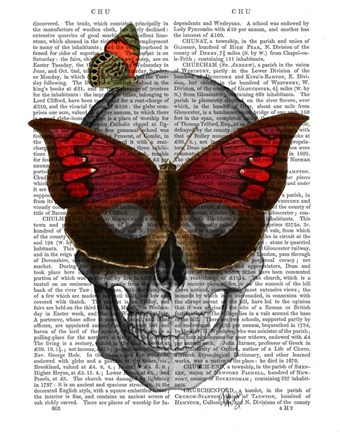 Framed Pink Butterfly Mask Skull Print