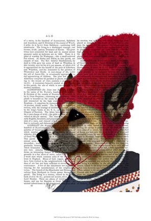 Framed Dog in Ski Sweater Print
