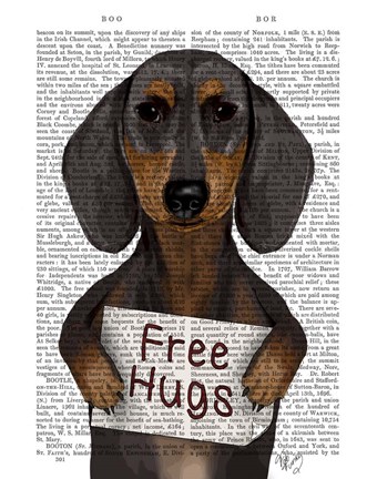 Framed Dachshund Free Hugs Print