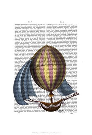 Framed AirShip with Blue Sails Print