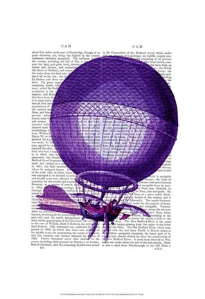 Framed Blanchards Hydrogen (Purple) Hot Air Balloon Print