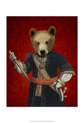 Framed Bear in Blue Robes Print