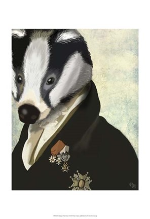 Framed Badger The Hero II Print