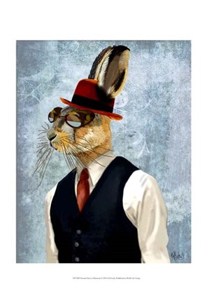 Framed Horatio Hare in Waistcoat Print