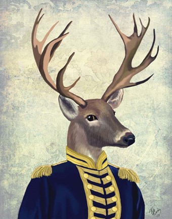 Framed Captain Deer Print