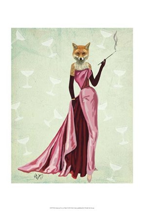Framed Glamour Fox in Pink Print