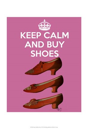 Framed Keep Calm Buy Shoes Print