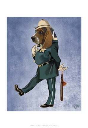 Framed Basset Hound Policeman II Print