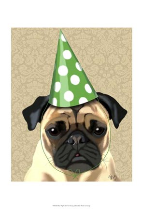 Framed Party Pug Print