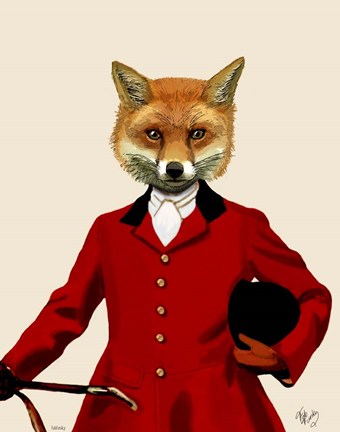 Framed Fox Hunter 2 Portrait Print