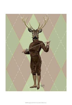 Framed Fencing Deer Full Print