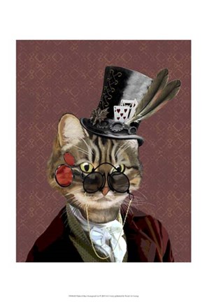Framed Phileas Feline Steampunk Cat Print