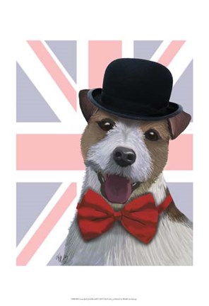 Framed Union Jack Jack Russell Print