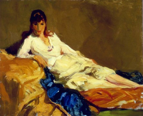 Framed Marjorie Reclining, 1918 Print