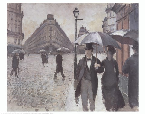 Framed Paris - A Rainy Day, 1877 Print
