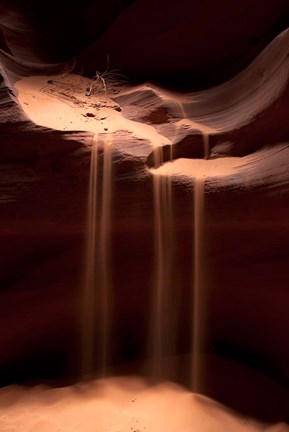 Framed Sand Flowing in Antelope Canyon, Arizona Print
