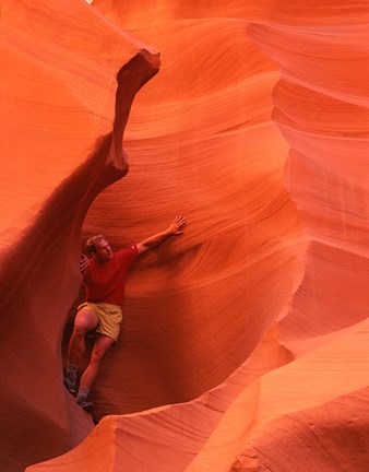 Framed Smooth Sandstone Travel, Lower Antelope Canyon, Arizona Print