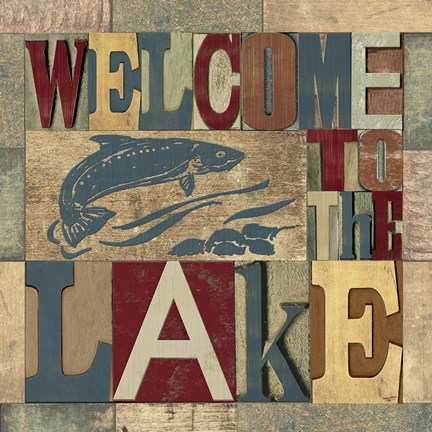 Framed Lake Living Printer Blocks IV Print