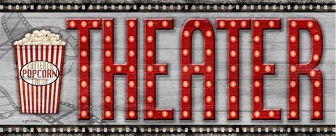 Framed Movie Marquee Panel II (Theater) Print