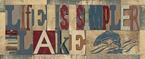 Framed Lake Living Printer Blocks Panel I Print