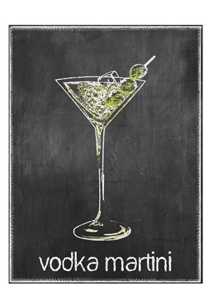 Framed Vodka Martini Chalk Print