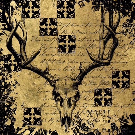 Framed B&amp;G Deer Skull Print