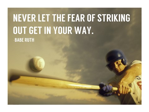 Framed Fear of Striking Out -Babe Ruth Print