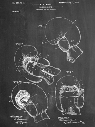 Framed Boxing Glove 1898 Print