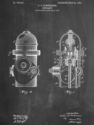 Framed Fire Hydrant Print