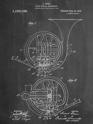 Framed French Horn Print