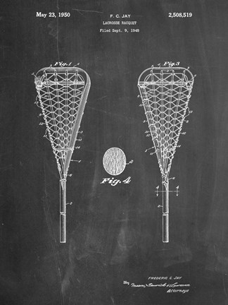 Framed Lacrosse Stick Print