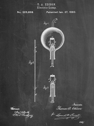 Framed Light Bulb Edison Print