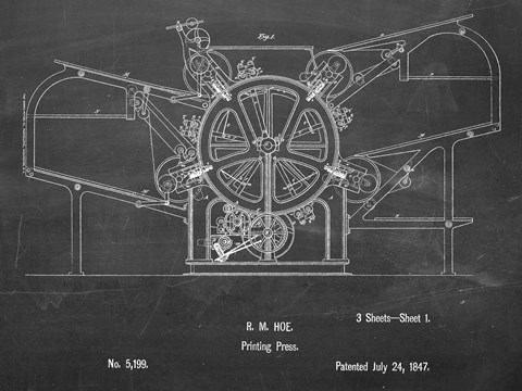 Framed Printing Press Print