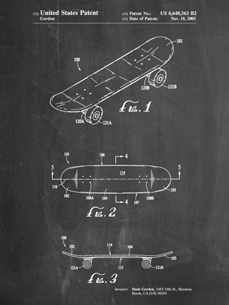 Framed Skateboard 2001 Print
