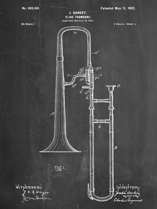 Framed Slide Trombone Print