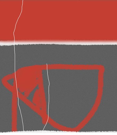 Framed Abstract Red Print