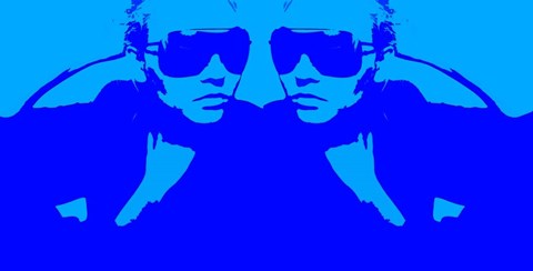 Framed Niki Mirror Blue Print