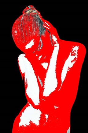 Framed Red Black Drama Print