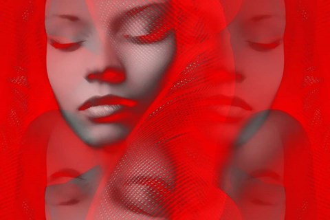 Framed Red Beauty Mirrored Print