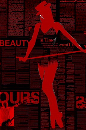 Framed Red Paper Dance Print