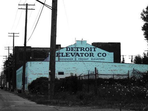 Framed Detroit Elevator Co Print