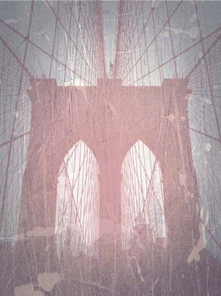 Framed Brooklyn Bridge Red Print