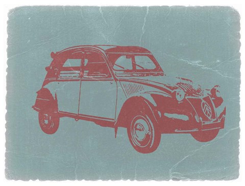 Framed Citroen 2CV Red Print