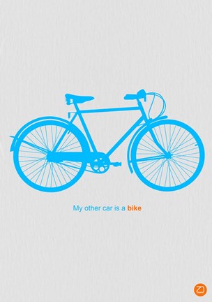 Framed My Other Car Is A Bike ( Blue) Print
