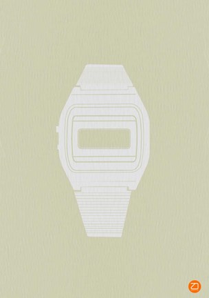 Framed White Electronic Watch Print