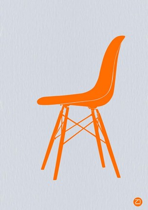Framed Orange Eames Chair Print