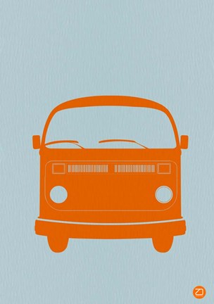 Framed Orange VW Bus Print