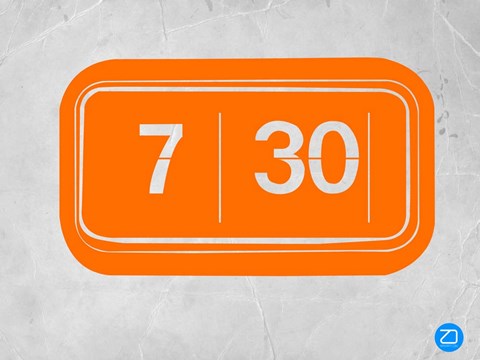 Framed Orange Alarm Clock Print